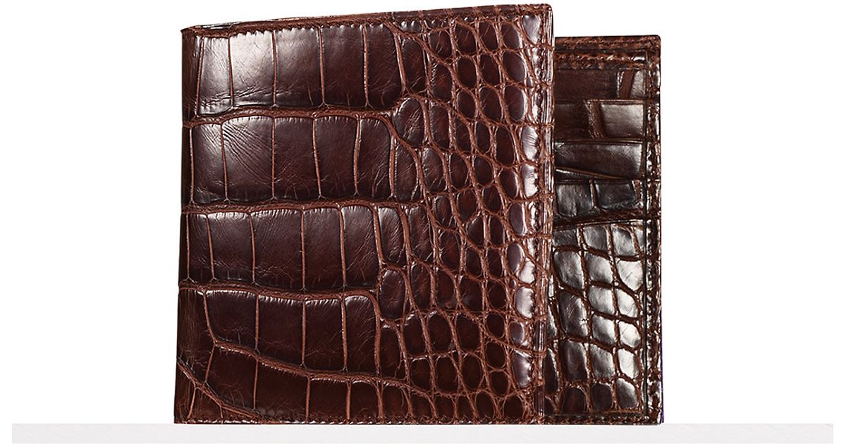 Ralph Lauren Alligator Hipster Wallet in Brown for Men Lyst