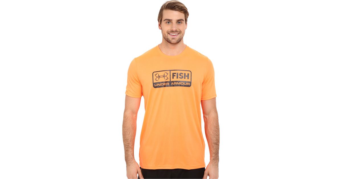 bright orange under armour shirt