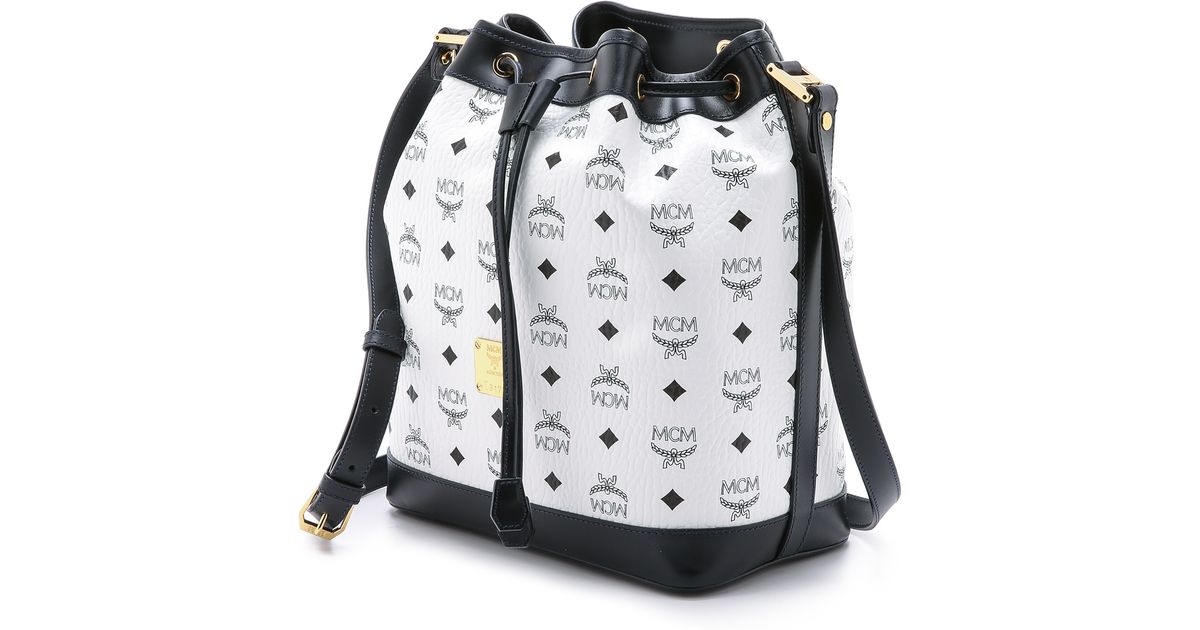MCM Small Drawstring Bag White Lyst