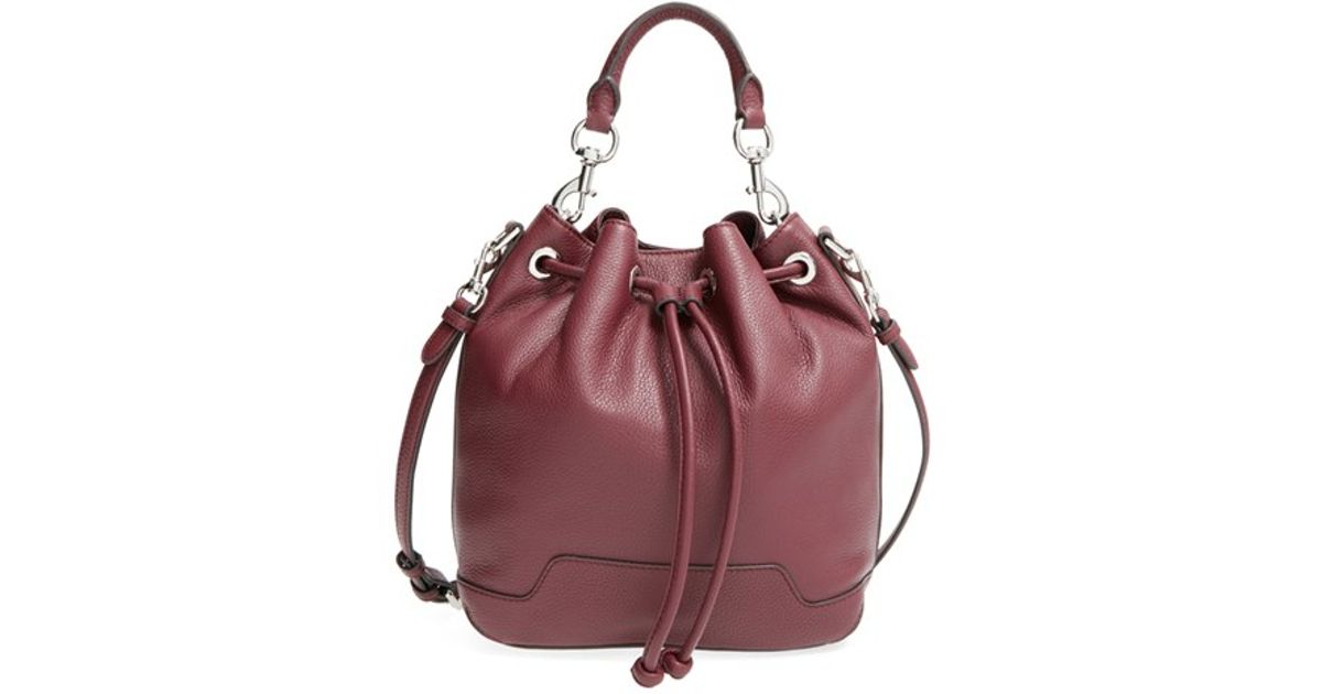 burgundy bucket bag