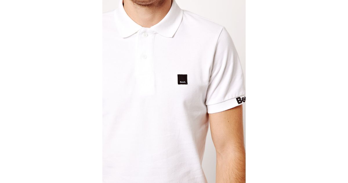 Bench Polo Shirt In White For Men Lyst