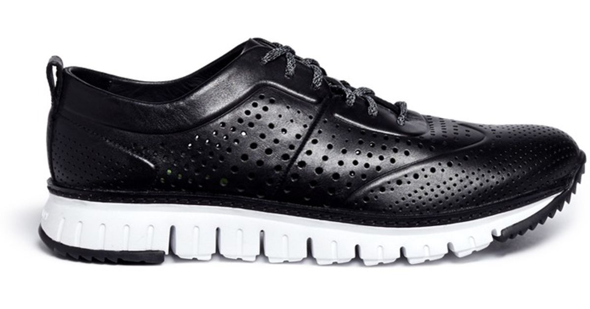 zerogrand perforated leather sneaker