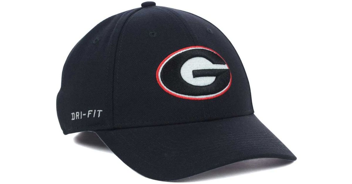 Nike Georgia Bulldogs Dri-Fit Swoosh Flex Cap in Black for Men | Lyst