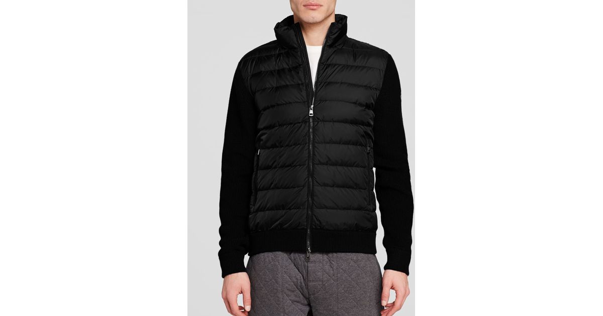 moncler puffer-front pullover jacket black moncler puffer-front pullover jacket black