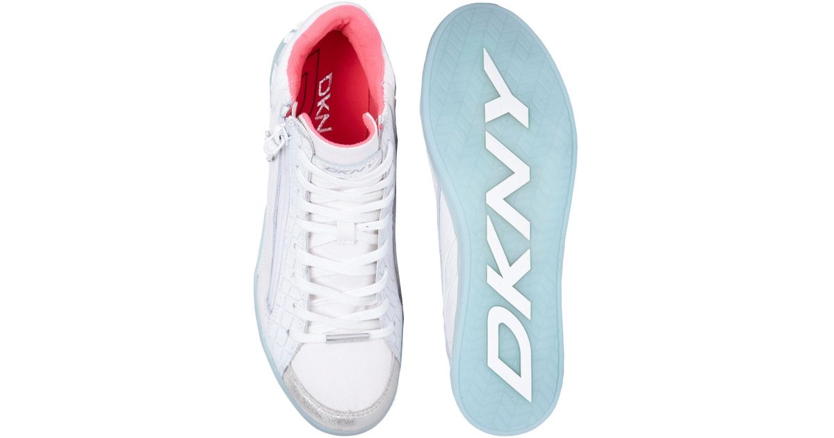 Lyst - Dkny active Brielle Leather High Top Trainers in White
