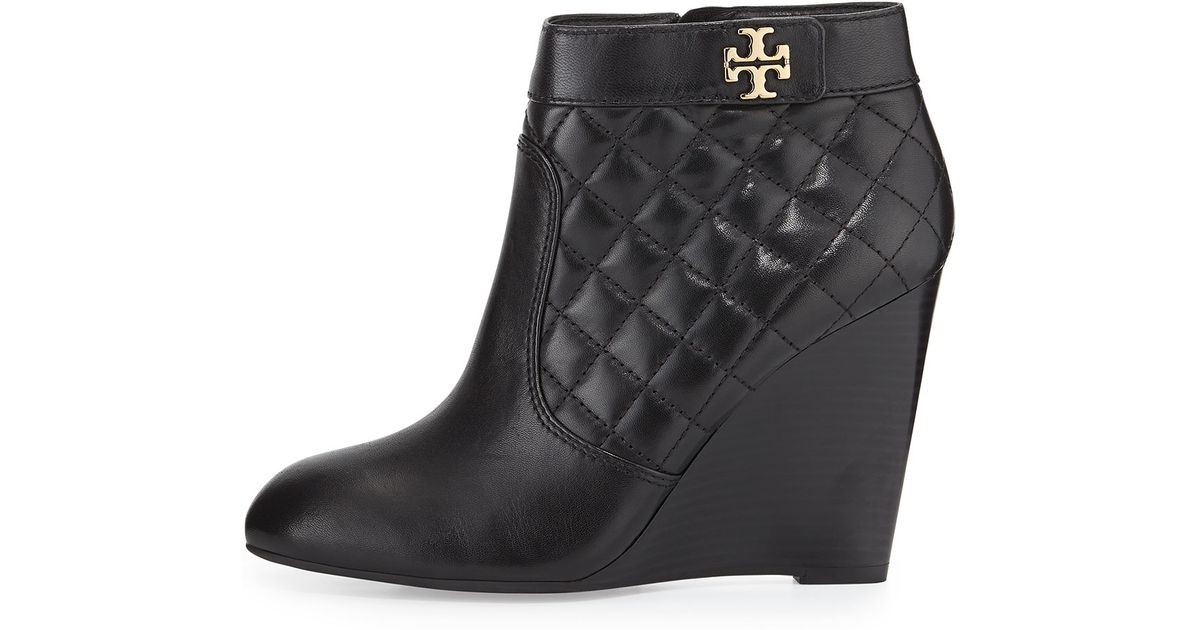 Tory Burch Leila Quilted Wedge Bootie 