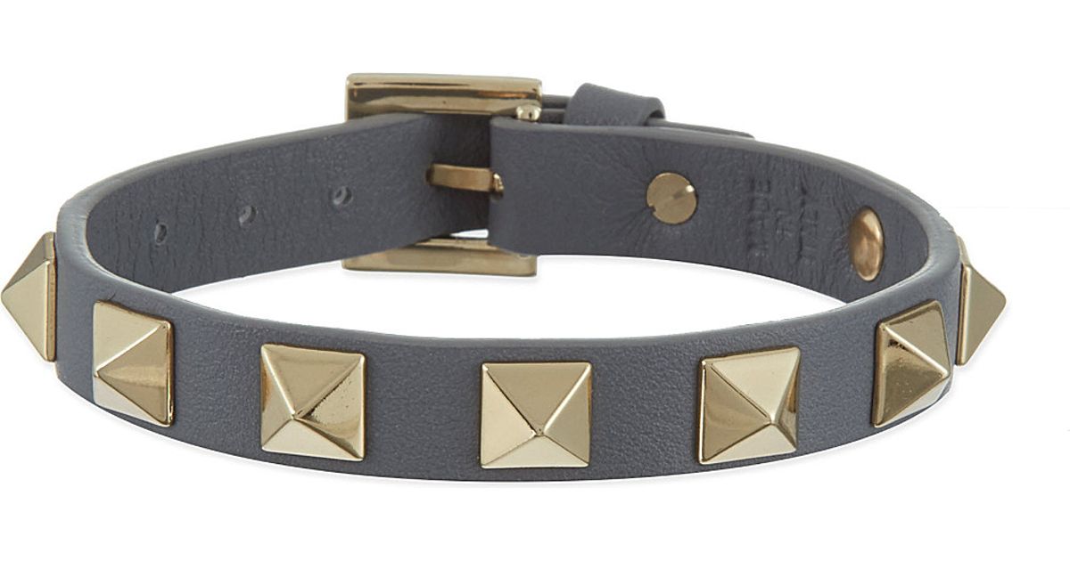 Valentino Rockstud Small Bracelet in Grey - Lyst