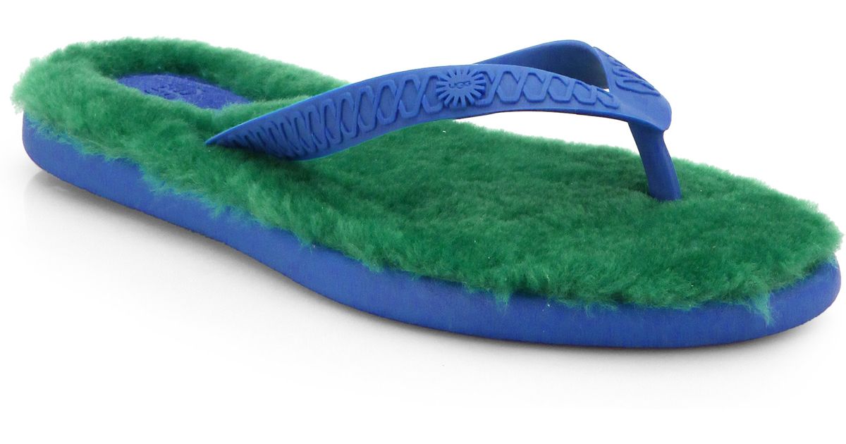 shearling lined flip flops
