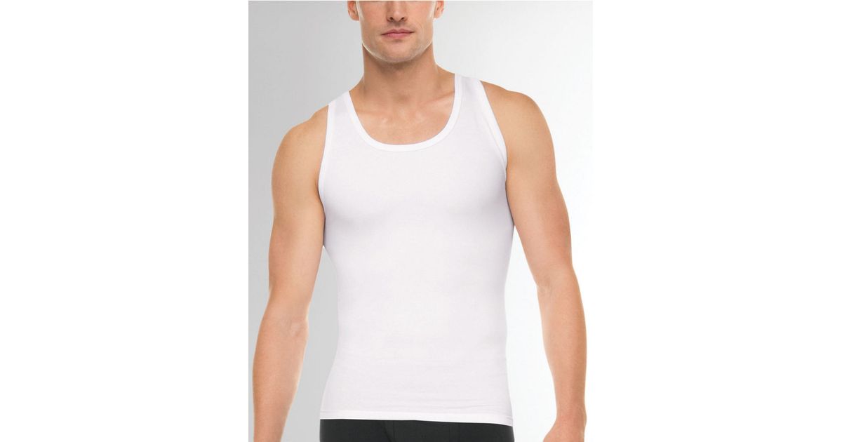 Spanx Cotton Tank Top Undershirt in White for Men Lyst