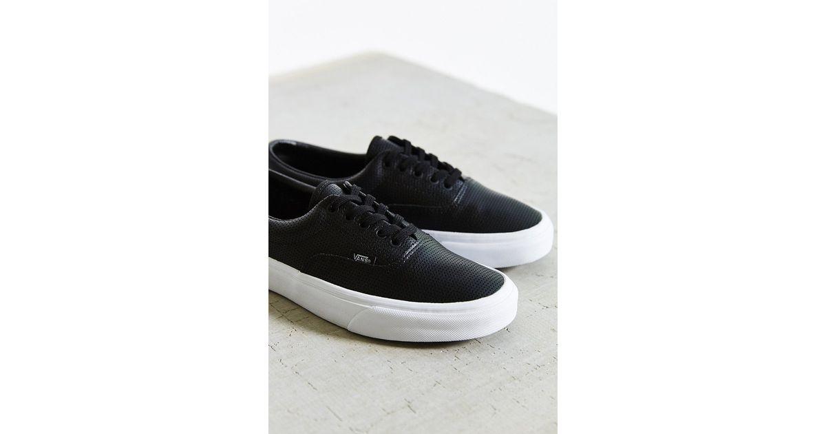 Vans Era Perforated Leather Sneaker in Black | Lyst