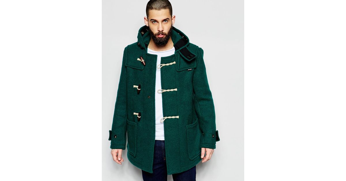 teal duffle coat