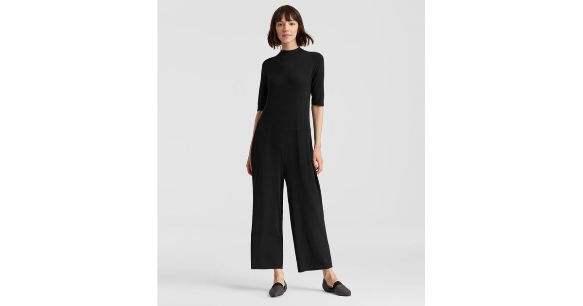 eileen fisher mock neck jumpsuit