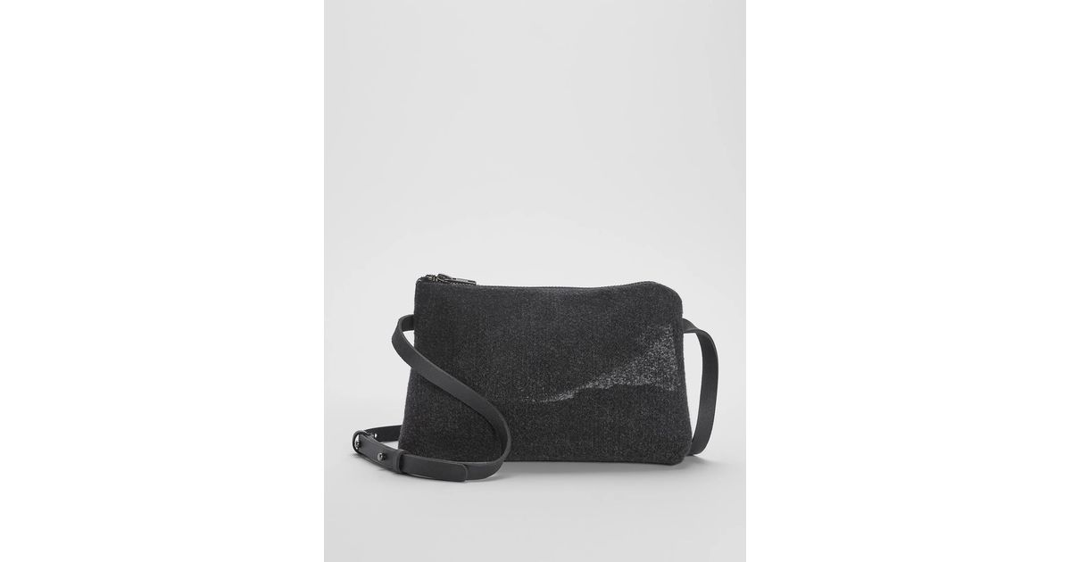 Eileen Fisher Waste No More Crossbody Bag in Black | Lyst