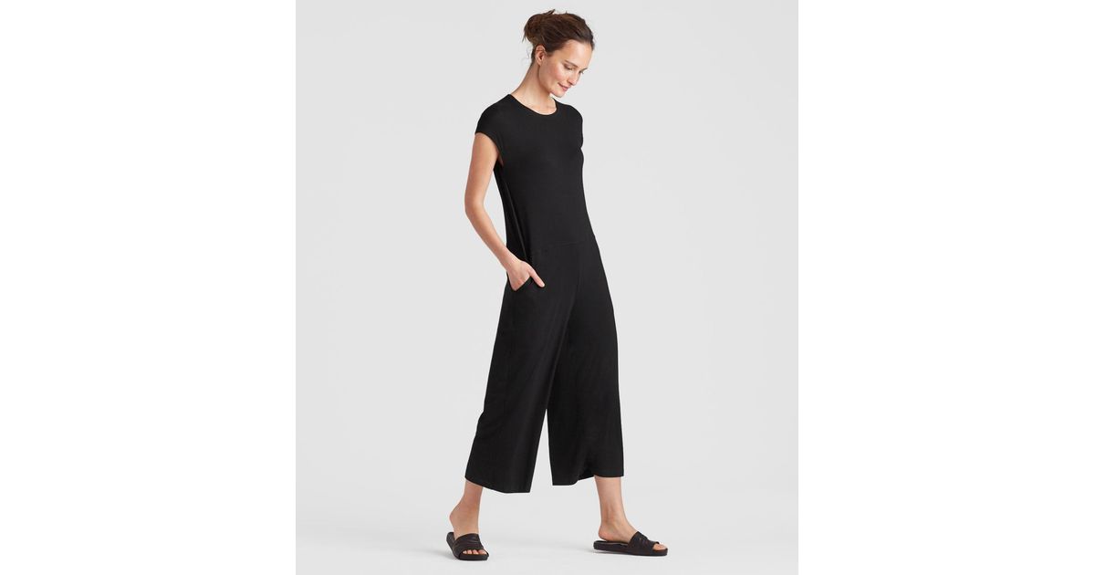 eileen fisher cap sleeve jumpsuit