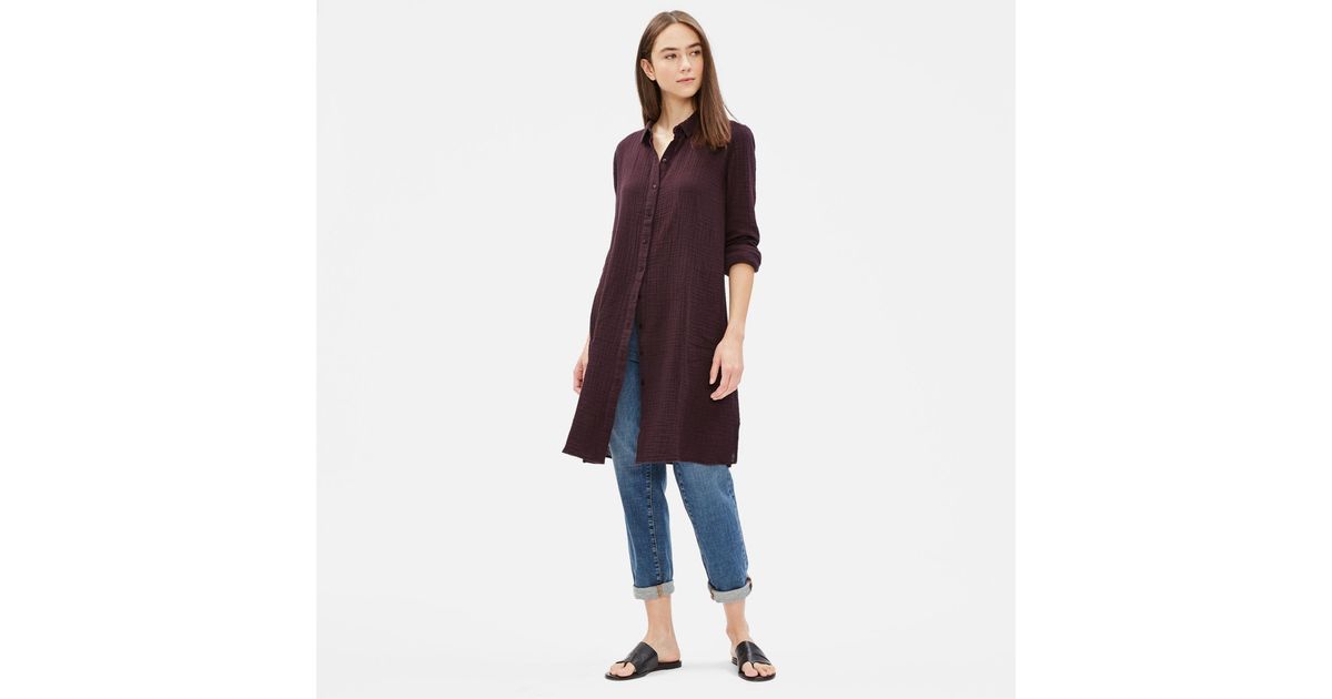 eileen fisher cotton gauze dress