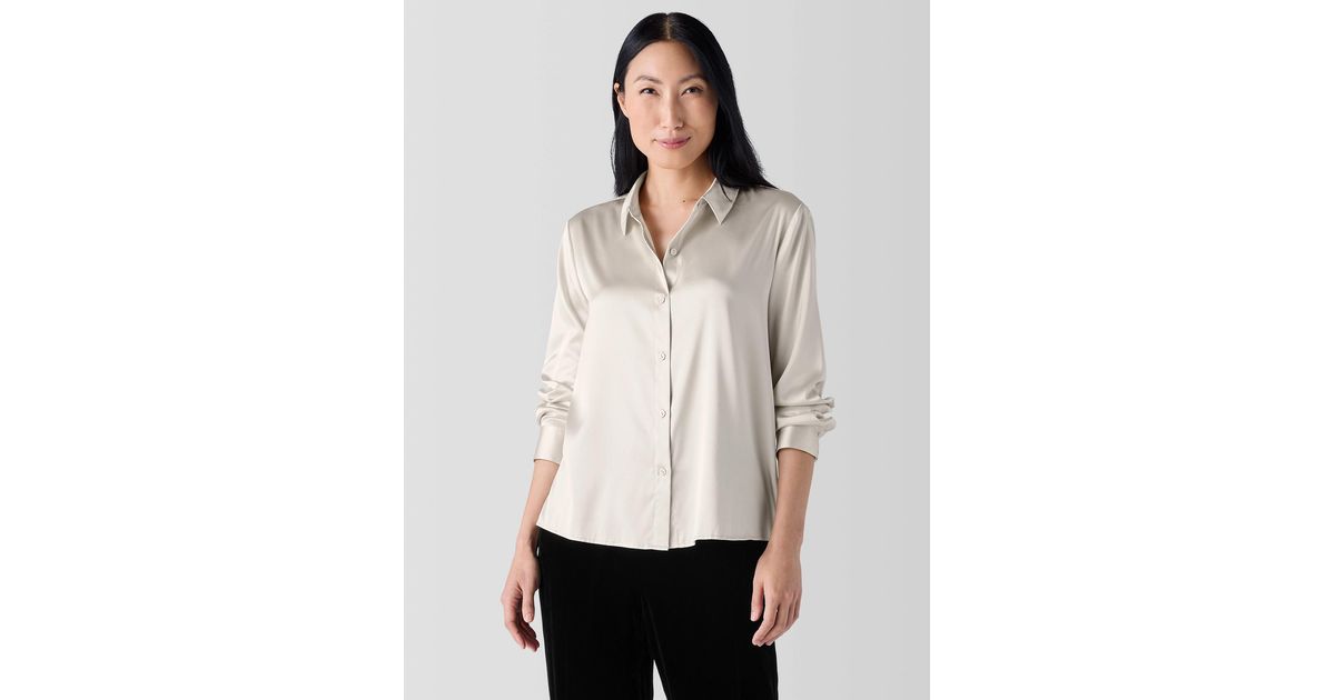 eileen fisher stretch silk shirt