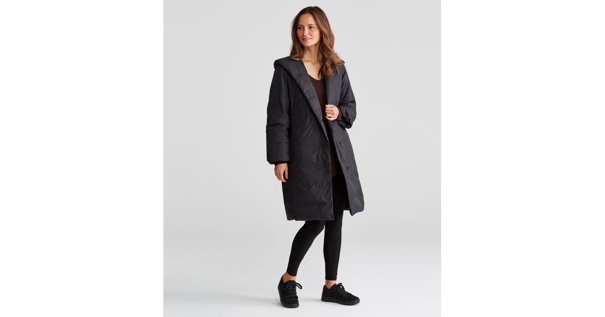 eileen fisher hooded puffer coat