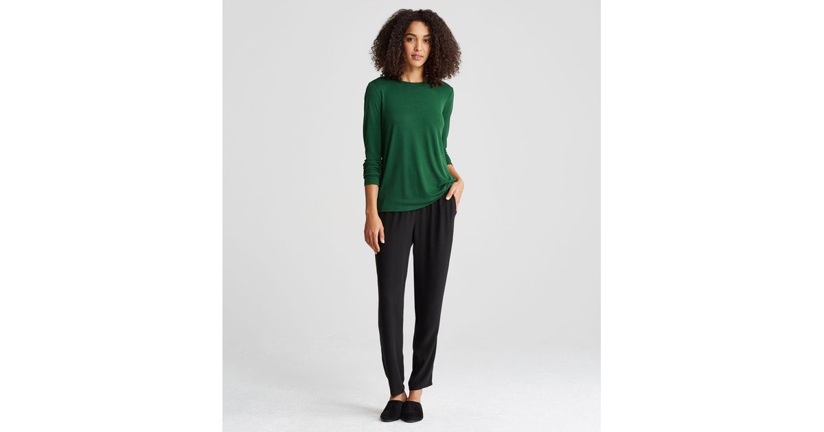 eileen fisher silk jersey crew neck top