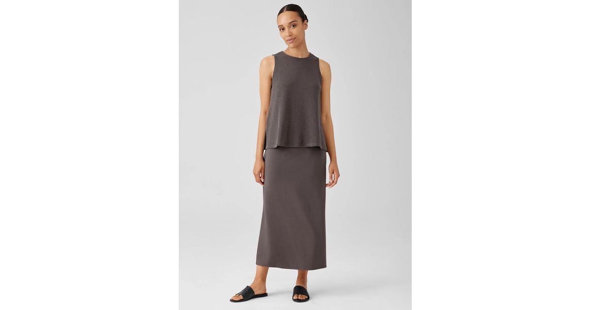 Eileen Fisher Stretch Jersey Knit Straight Skirt Lyst