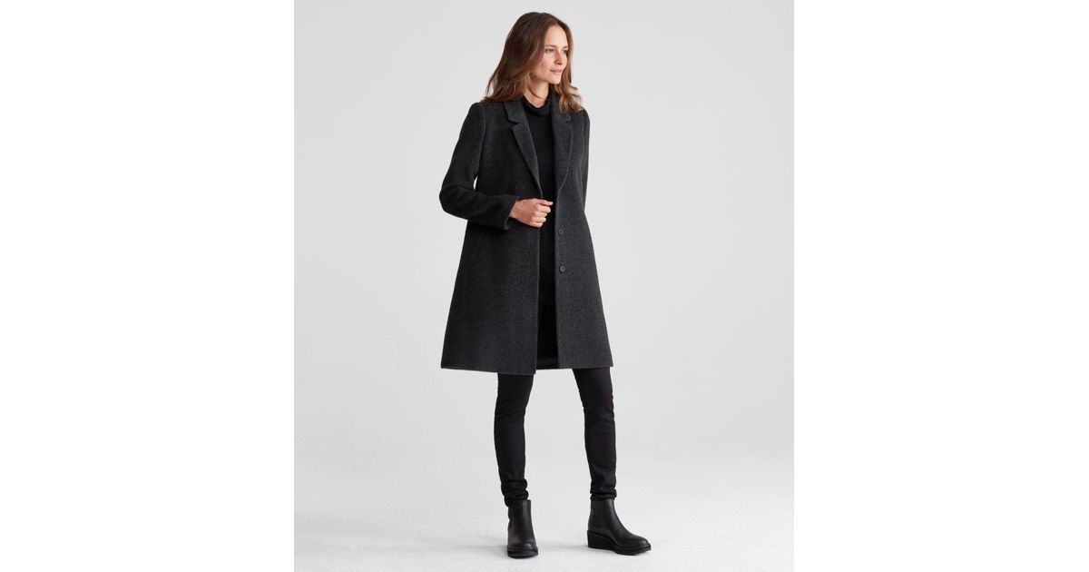 eileen fisher alpaca plaid coat