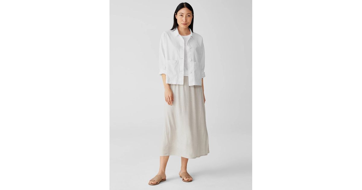 Eileen Fisher Fine Jersey Straight Skirt Lyst