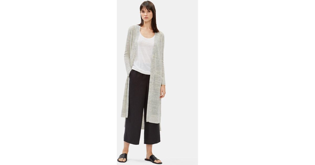 Eileen Fisher Organic Linen Melange Duster Cardigan