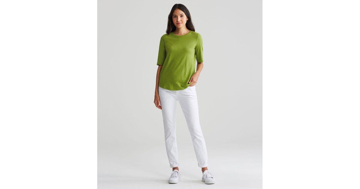 eileen fisher organic cotton elbow sleeve tee