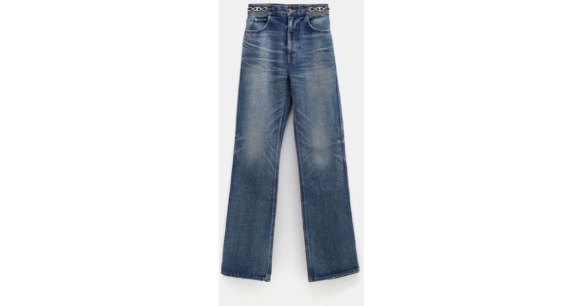 Celine Jane Flared Jeans With Triomphe Detail in Blue | Lyst Canada
