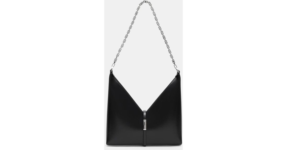 Givenchy Small Cut Out Bag In Box Leather With Chain in Black | Lyst