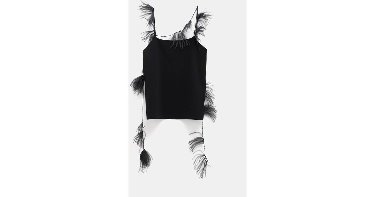 Jil Sander Feather Top in Black Lyst