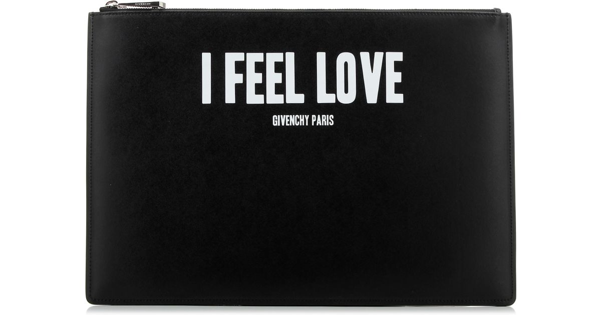 Givenchy Leather I Feel Love Clutch in Black | Lyst