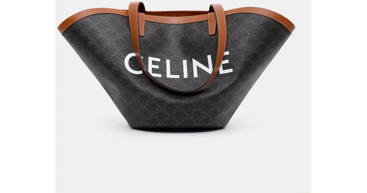 Celine Medium Couffin Bag In Triomphe Canvas Print in Brown | Lyst