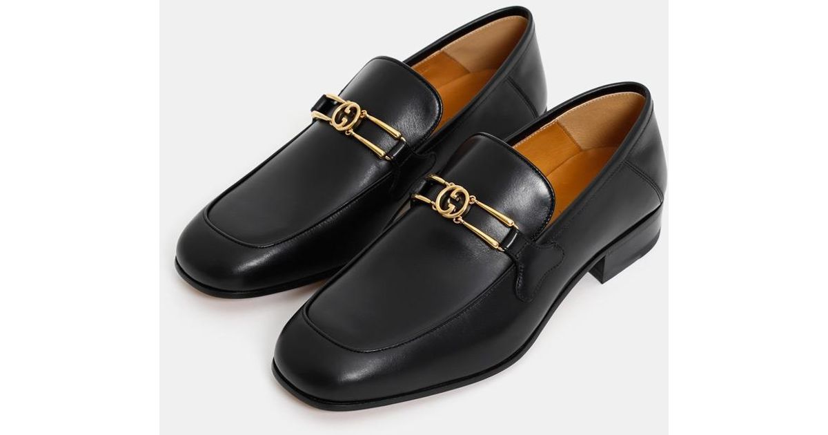 Gucci Leather Interlocking G Loafers in Nero/n (Black) for Men | Lyst UK
