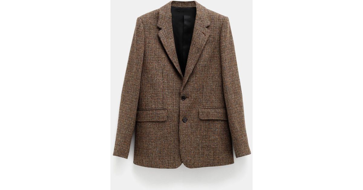 Celine Classic Jacket In Checked Tweed in Brown | Lyst
