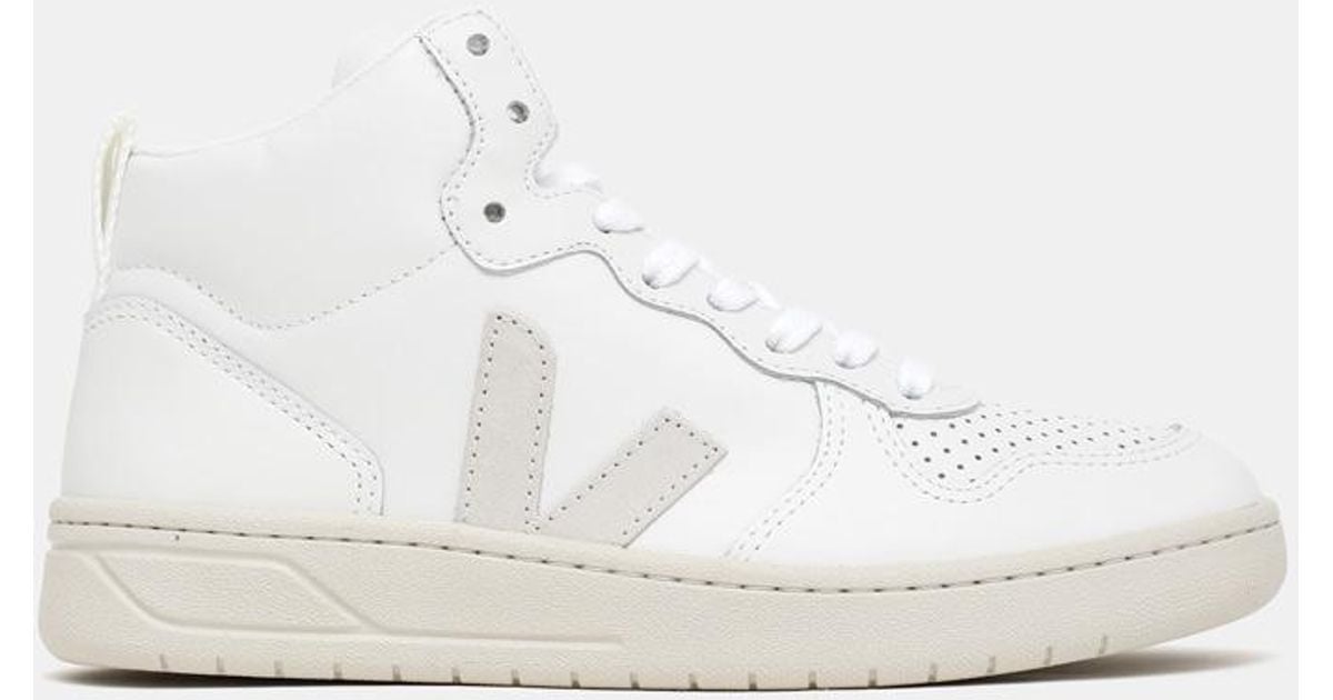 Veja V-15 Leather Sneakers in White | Lyst
