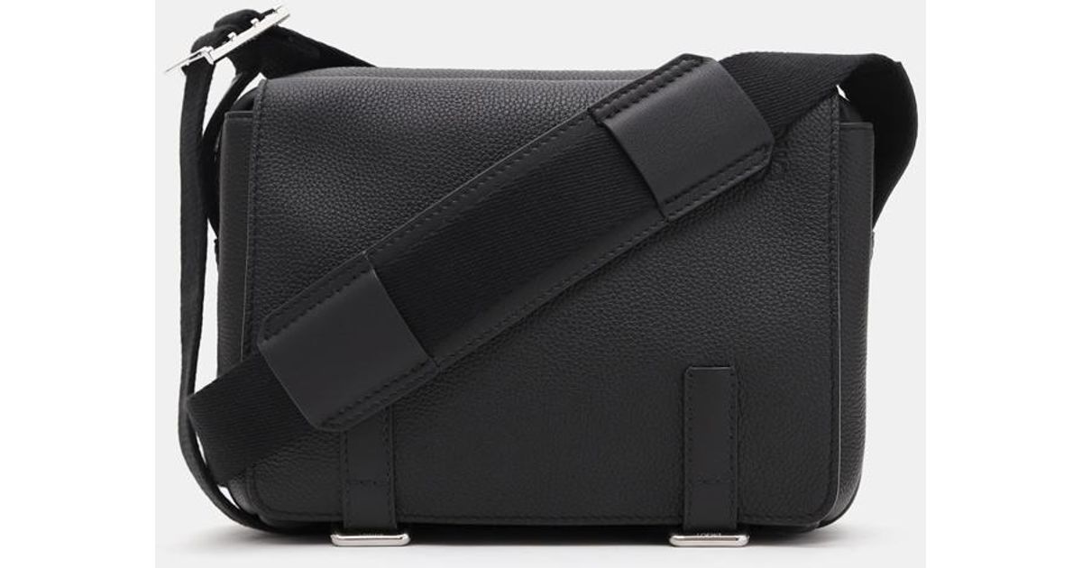 Loewe Xs Military Messenger Bag In Soft Grained Calfskin in Black 