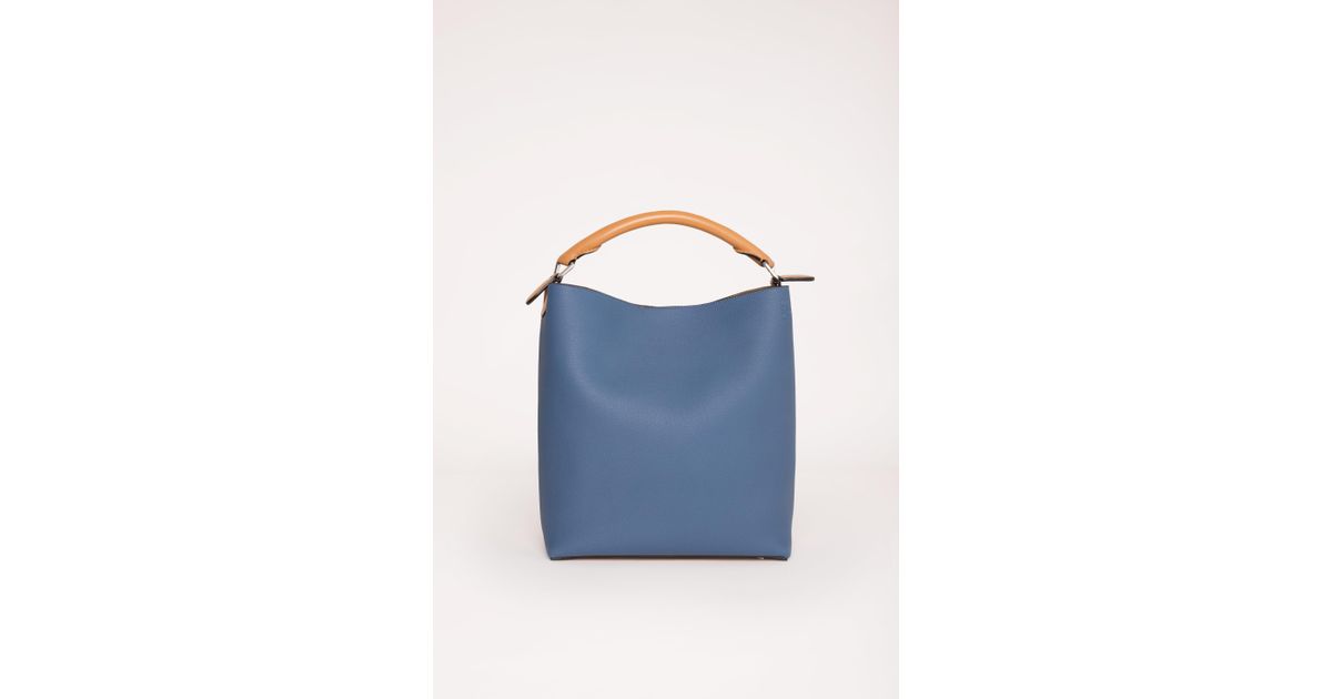 Loewe Leather T Bucket Bag in Blue - Lyst