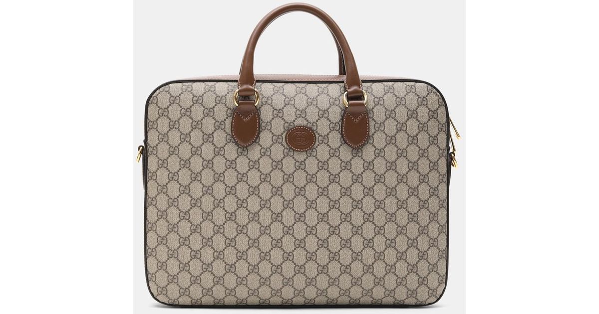 Gucci Business Case With Interlocking G in Gray | Lyst