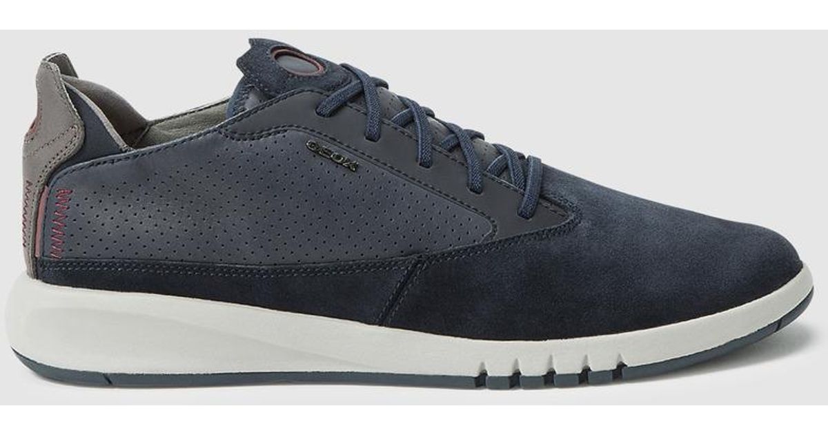 Geox Navy Blue Leather Trainers. Aerantis Model for Men - Lyst