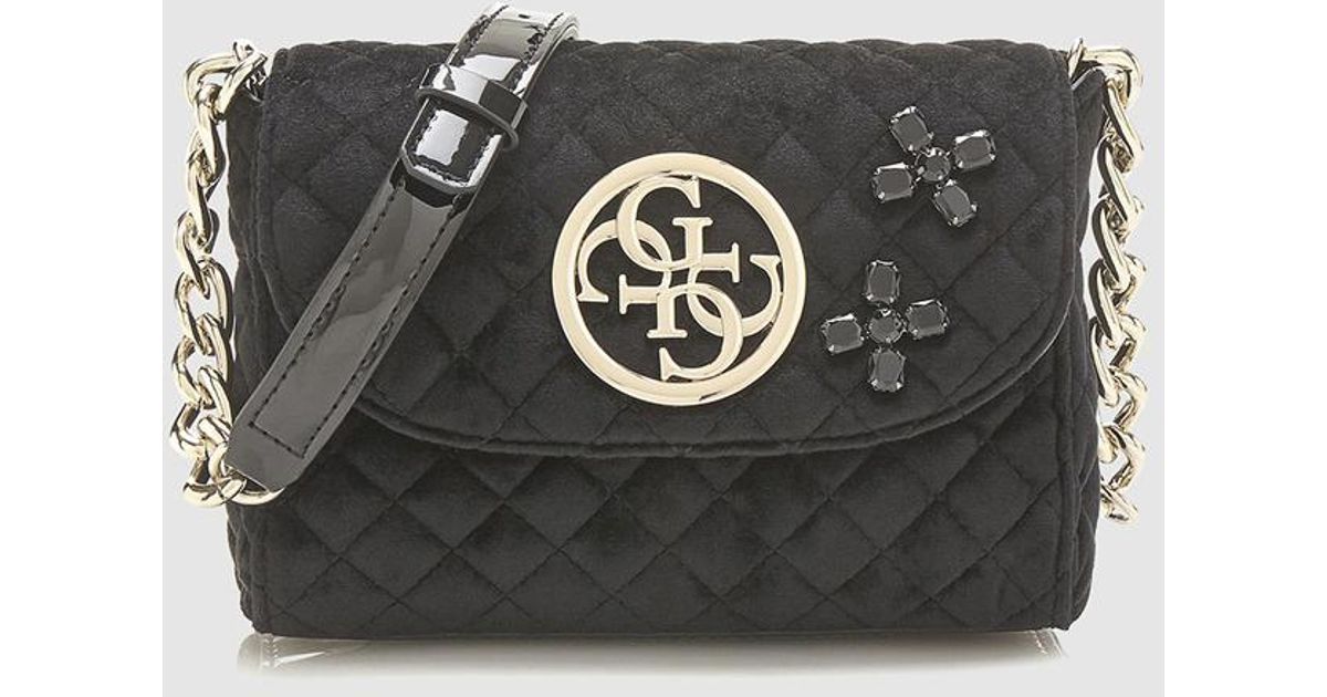 Guess Synthetic Small Black Crossbody Bag With Quilted Effect - Lyst