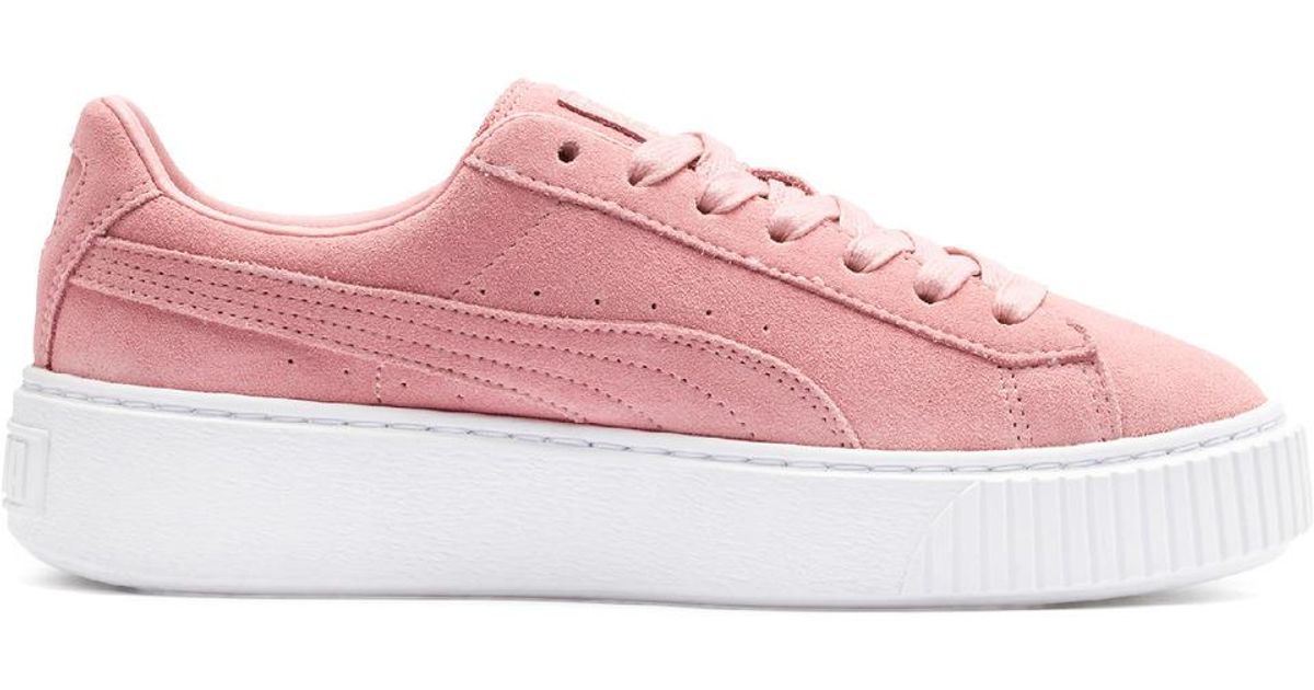 PUMA Suede Platform Casual Trainers in Pink - Lyst