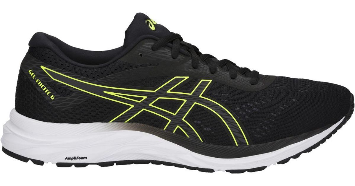 Asics Rubber Gel-excite 6 Running Shoes in Black / Green (Black) for ...