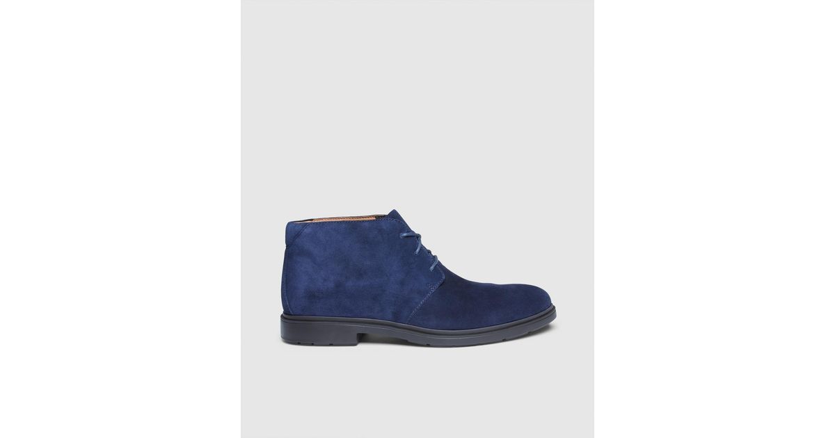 clarks blue suede ankle boots