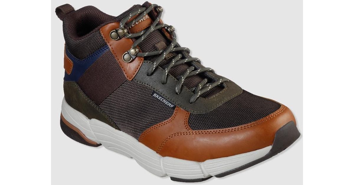 Skechers Synthetic Brown Boots With Memory Foam Insoles. Model 66250