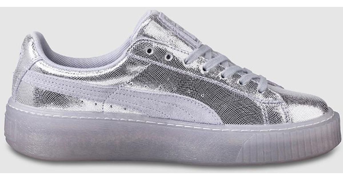 puma trainers silver