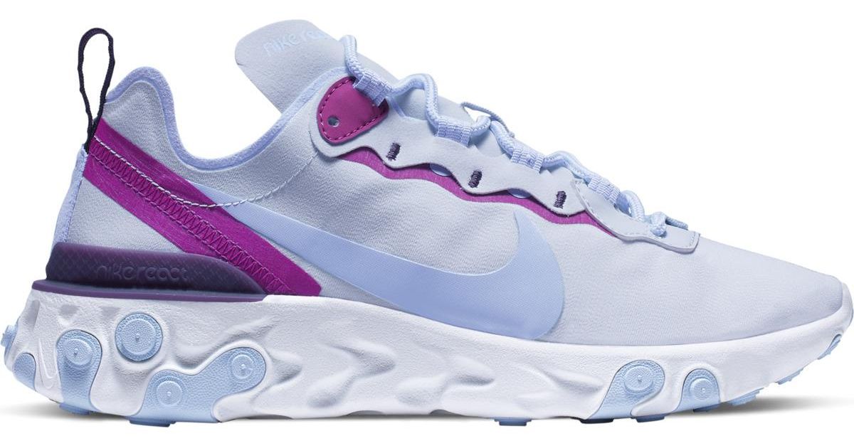 nike react art trainers in white pink and purple