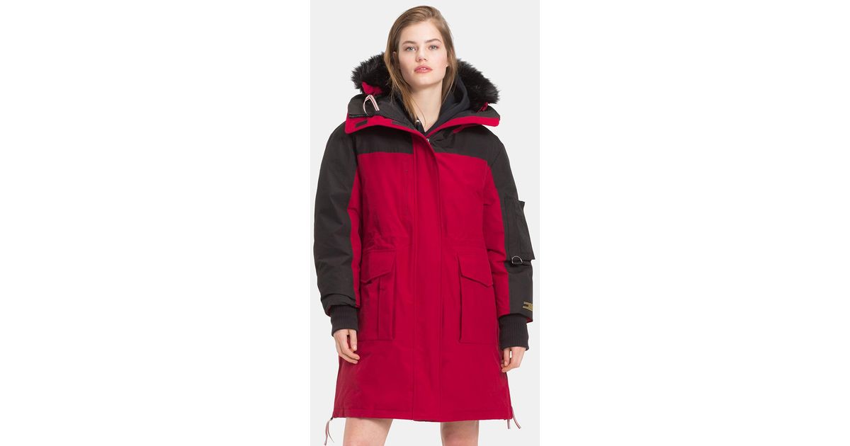 tommy hilfiger colorblock parka