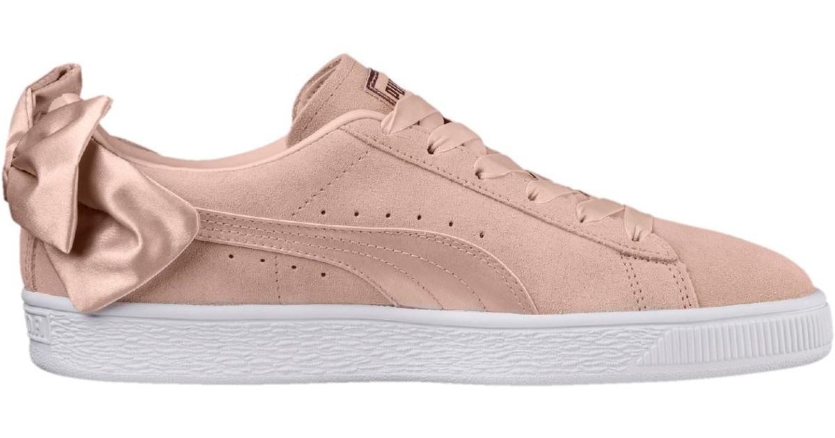 puma suede bow trainers in pink