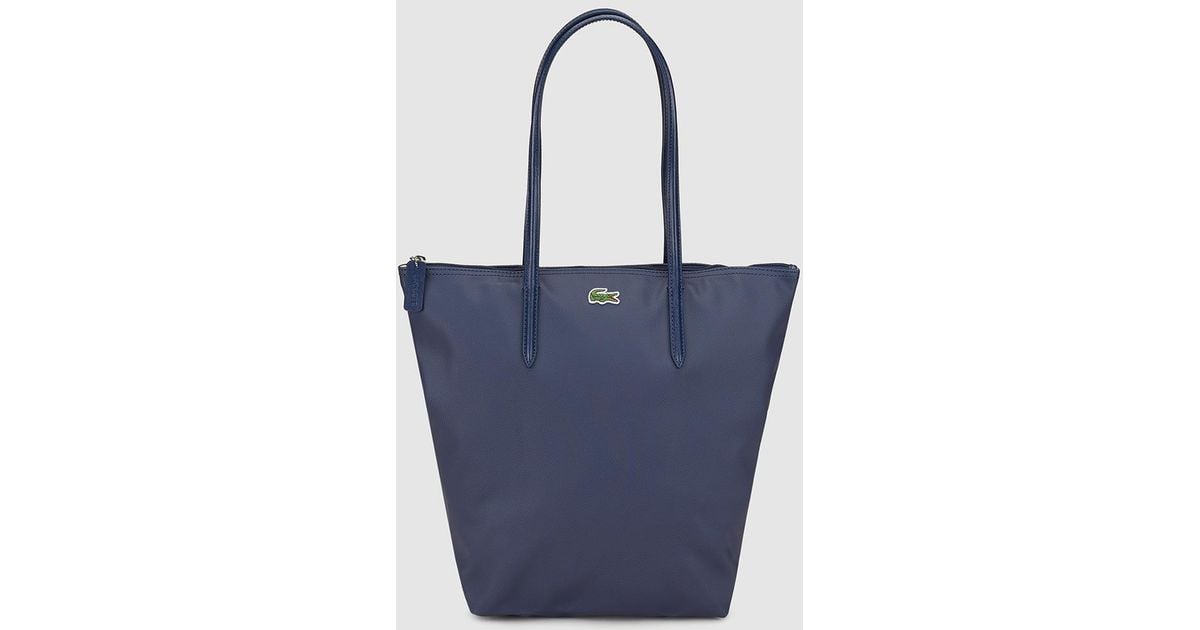 Lacoste Navy Blue Tote Bag With The Brand Logo Lyst Navy Blue Tote Bag With The Brand Logo