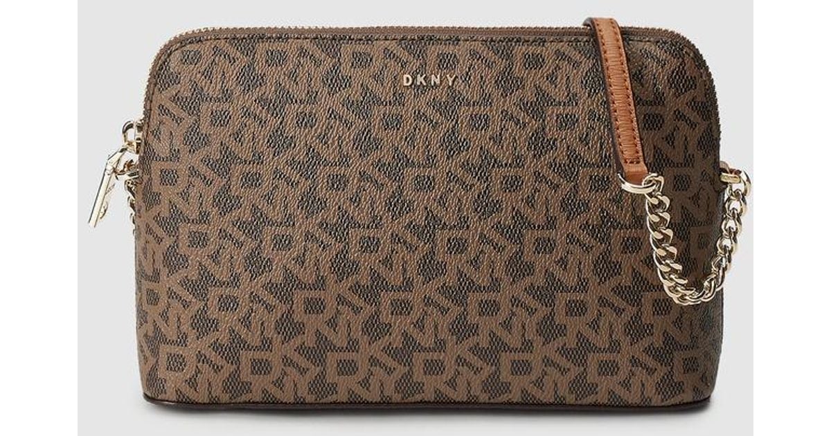 DKNY Small Dark Brown Crossbody Bag With Logo Print Lyst